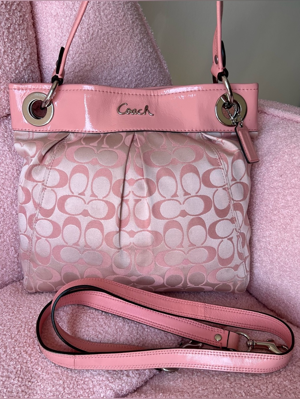 Coach Ashley Signature Sateen Hippie Bag